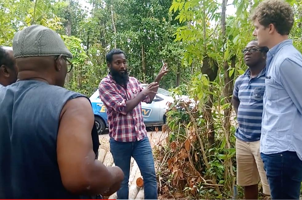Le SAPPCSR expose la situation sur la de Douville Moreaux à Goyave en Guadeloupe, à journaliuste de ETV
