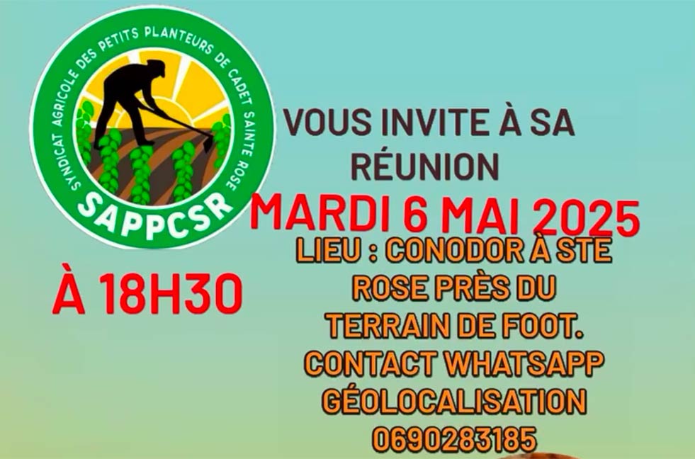 Réunion - Débat ouvert - du SAPPCSR le 6 mai 2025 à Conodor, Cadte-sainte-Rose Guadeloupe
