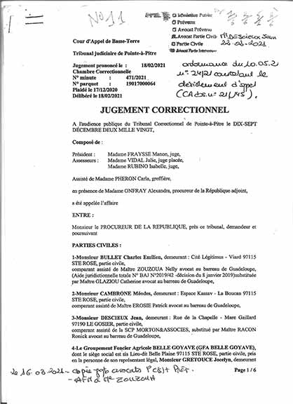 Téléchargement du jugement du 18 février 2021 : 6 attaquants contre Guyon