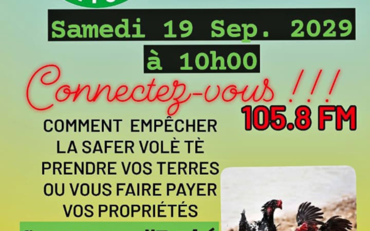 Intervention radio du Syndicat des Petits planteurs sur AIS radios le 19 septembre 2026